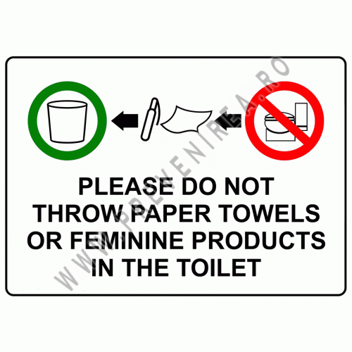 Indicator Toaletă: Vă Rugăm să Nu Aruncați Prosoape sau Produse de Igienă – Soluția Perfectă pentru Curățenie și Confort