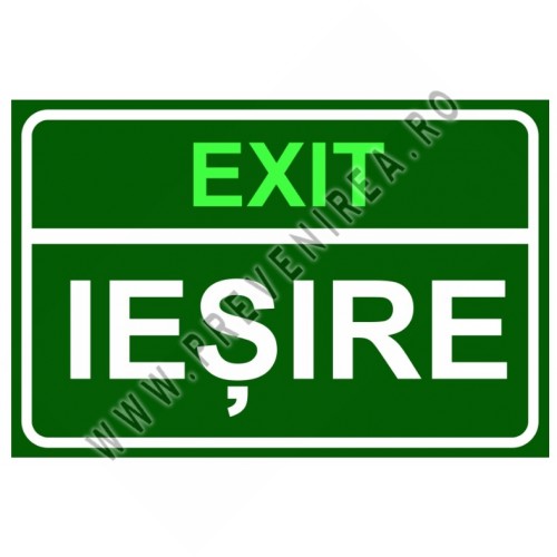 Indicator EXIT ieșire de urgență – Semn pentru uși de evacuare conform normelor
