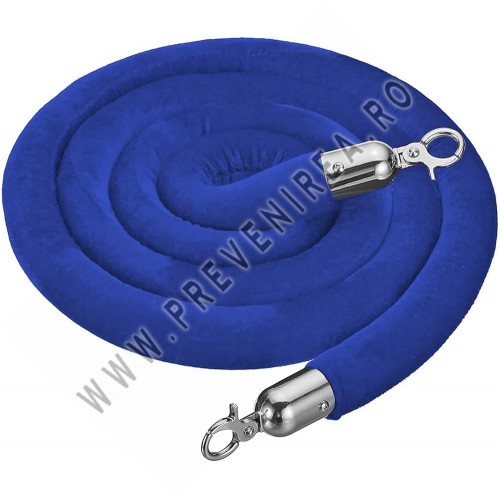 Cordon din Catifea Albastru – Frânghie Durabilă și Elegantă pentru Controlul Mulțimii