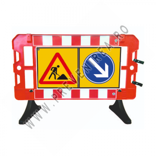 Gard cu Panou și Ocolire Șantier Personalizat – Stânga sau Dreapta, Rezistent și Sigur