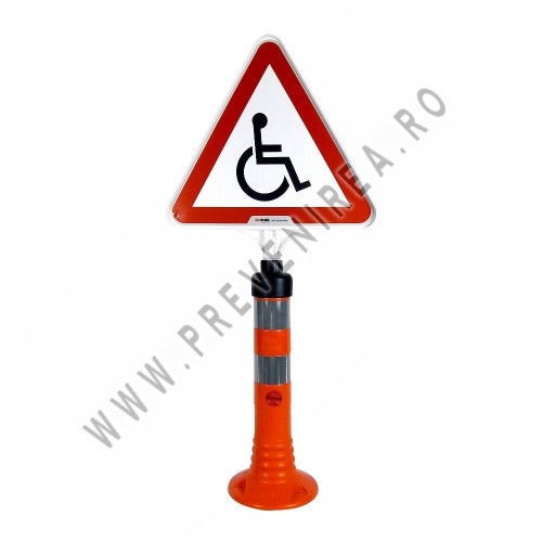 Set de delimitare a semnelor de avertizare triunghi pentru parcare cu handicap portocaliu