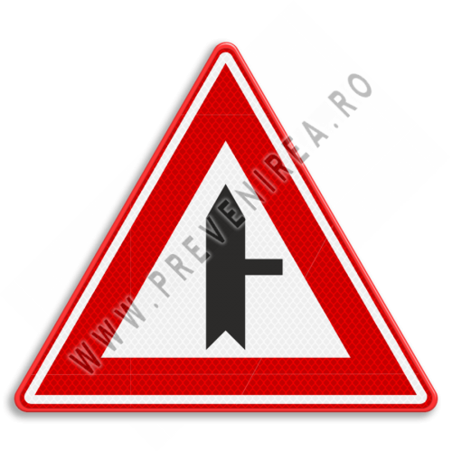 Intersecţie prioritate drum lateral dreapta din aluminiu