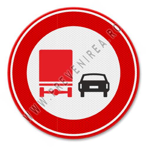 Indicator „Depășirea interzisă pentru camioane” din aluminiu 