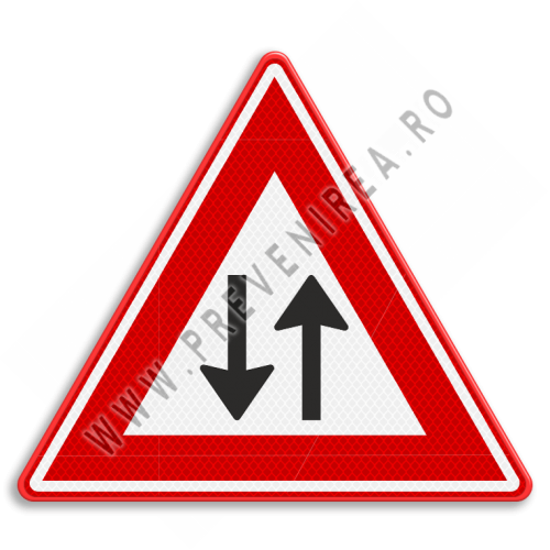 Indicator Rutier Personalizat din Aluminiu – Circulație în Două Sensuri, Rezistent și Durabil