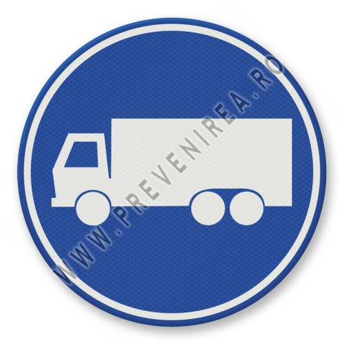 Indicator Rutier Banda Obligatorie pentru Camioane – Respectă Regulile de Circulație