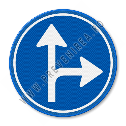 Indicator Aluminiu – „Conduceți Drept Înainte sau Virați la Dreapta”