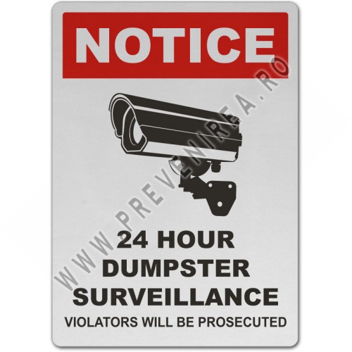 Indicator pentru „Zona Supravegheată 24/7 – Faptele Illegale Vor Fi Urmărite