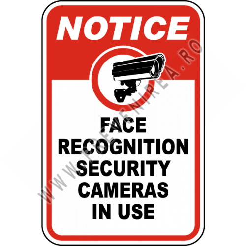 Notice Face Recognition Camera Sign