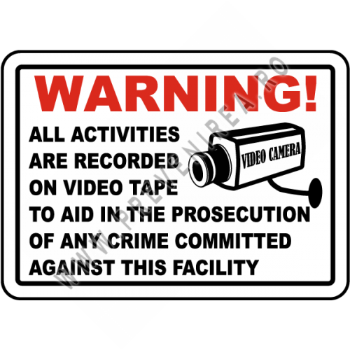 Semn pentru Camere de Supraveghere cu Avertisment – Protecție Completă