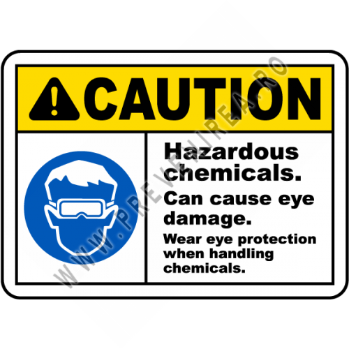 Caution Hazardous Chemicals Sign