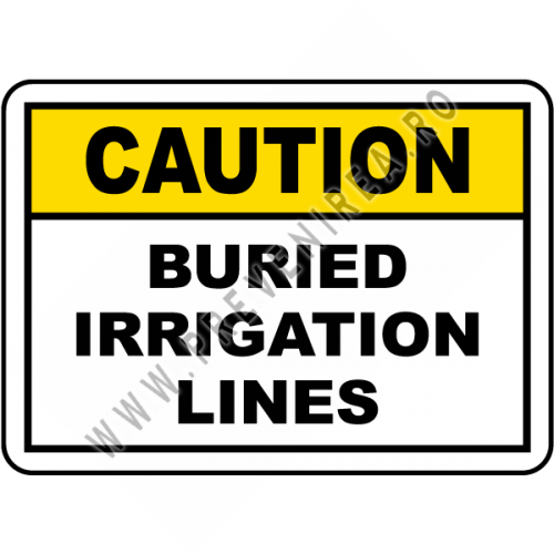 Caution Buried Irrigation Lines Sign