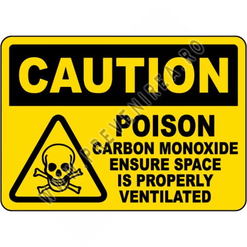 Caution Poison Carbon Monoxide Sign Caution Poison Carbon Monoxide Sign