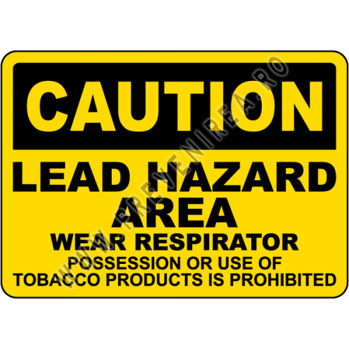 Indicator Siguranță Plumb – Zonă Periculoasă, Masca de Protecție Obligatori | Protejați-vă Mediul de Lucru