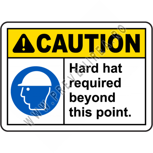 Indicator Casca de protecție obligatorie – semnalizare șantier și industrie