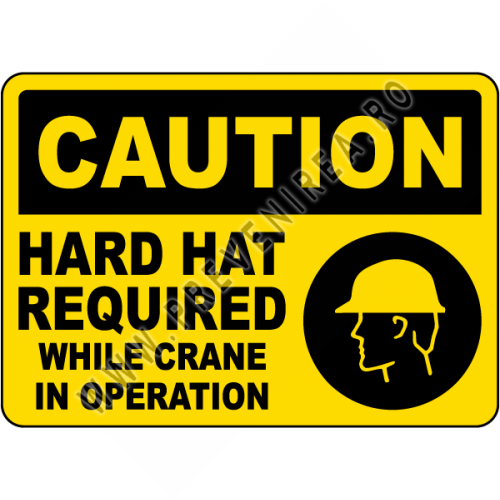 Indicator de Siguranță: Purtați Cască de Protecție – Avertizare Esențială pentru Funcționarea Macaralei