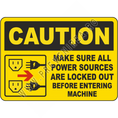 Indicator de Securitate Atenție – Sursele de Alimentare Blocate pentru Utilaje Industriale