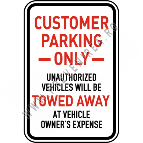Customer Parking Only Signs