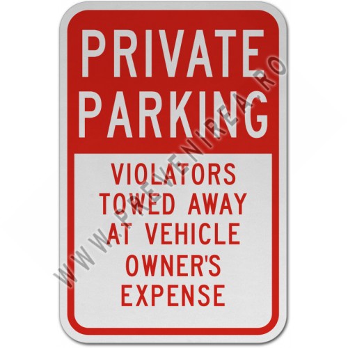 Private Parking Violators Towed Sign