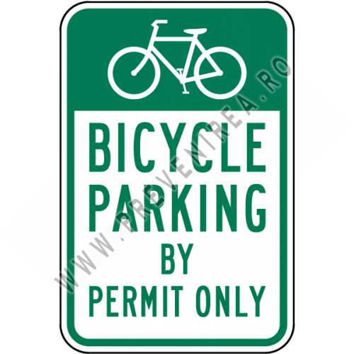 Bicycle Parking By Permit Only Sign
