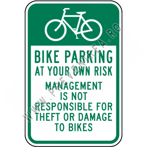 Bike Parking at Your Own Risk Sign Bike Parking at Your Own Risk Sign