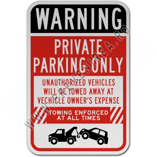 Warning Private Parking Only Sign