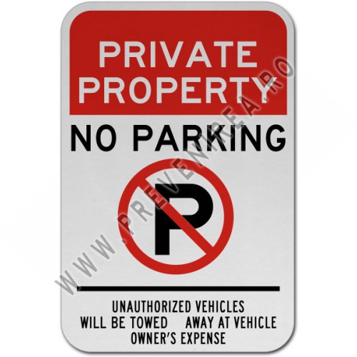 Private Property No Parking Sign