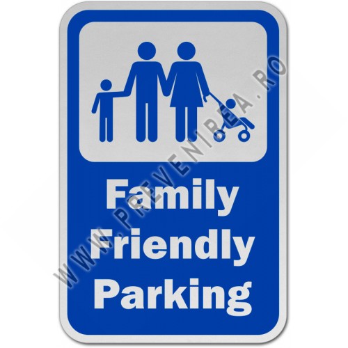 Semn de Parcare pentru Familii cu Copii – Indicator Oficial, Montaj Ușor