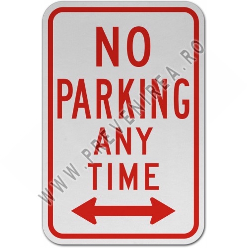 No Parking Any Time Sign Double Arrow