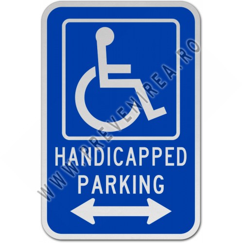 Semn Parcare Handicap Stânga și Dreapta – Indicator Acces Persoane cu Dizabilități