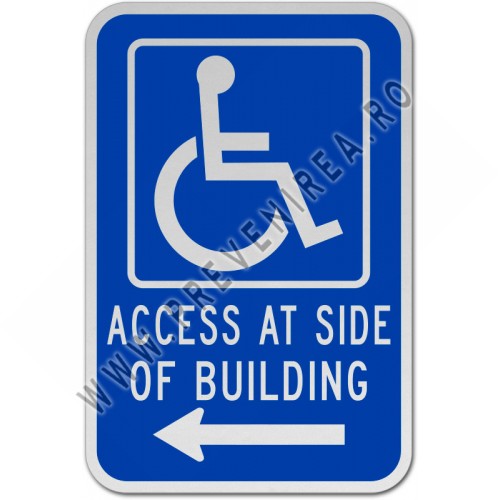 Indicator Acces Persoane cu Dizabilități – Acces pe Partea Stângă | Semnalizare Vizibilă