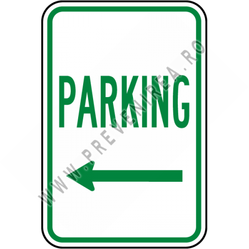 Parking Left Arrow Sign