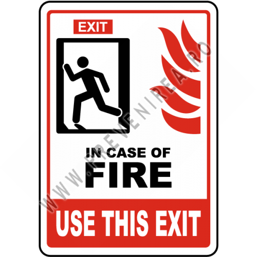 Semn de securitate incendiu – Indicator ieșire de urgență pentru evacuare rapidă