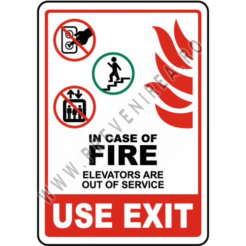 Indicator evacuare clădiri – Lift indisponibil în caz de incendiu