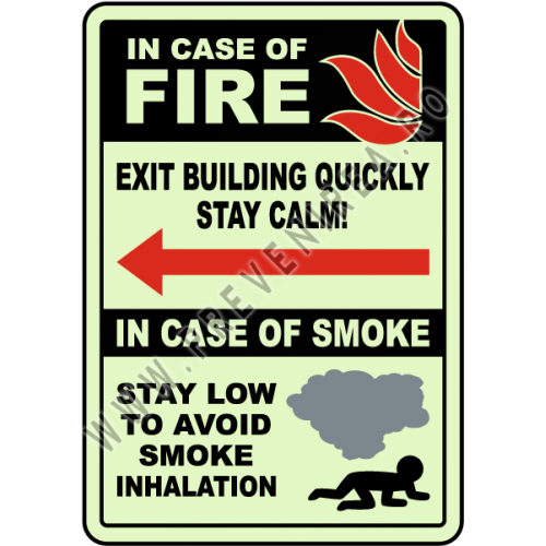Indicator – Părăsiți Clădirea Rapid, Rămâneți Calm, Instrucțiuni Evacuare Fum