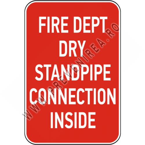 Fire Dept Dry Standpipe Connection Sign Fire Dept Dry Standpipe Connection Sign