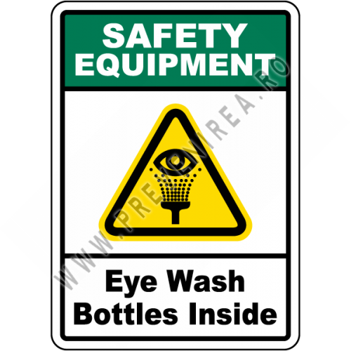 Eye Wash Bottles Inside Sign