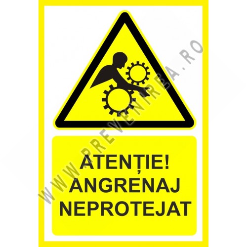 Placuta atentie angrenaj neprotejat