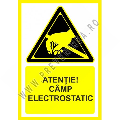 Placuta atentie camp electrostatic