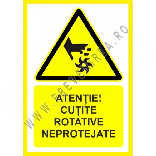 Placuta atentie cutite rotative neprotejate