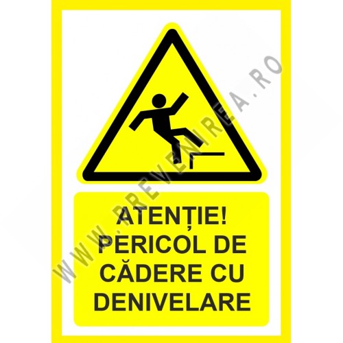 Placuta atentie pericol de cadere cu denivelare