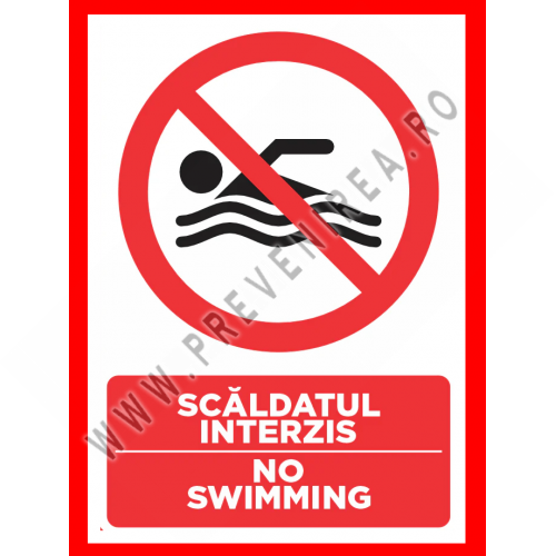 Placuta pentru scaldatul interzis no swimming
