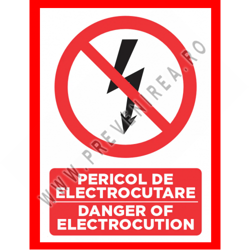 Placuta pericol de electrocutare danger of electrocution