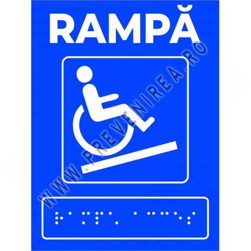 Placuta cu rampa pentru persoane cu dizabilitati nevazatoare