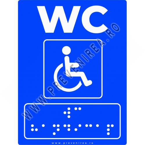 Plăcuțe Braille – WC persoane cu dizabilități pentru nevăzători