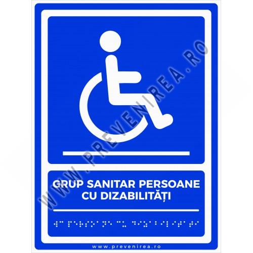 Placute braille GRUP SANITAR PERSOANE CU DIZABILITATI pentru nevazatori