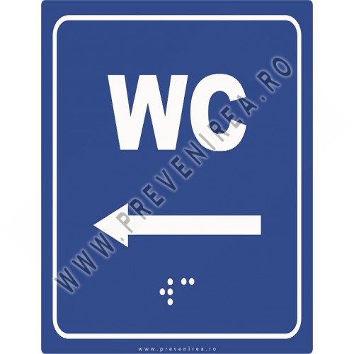 Placute braille wc sageata in stanga pentru nevazatori Placute braille wc sageata in stanga pentru nevazatori