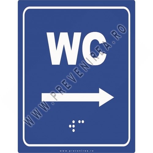 Placute braille wc sageata in dreapta pentru nevazatori