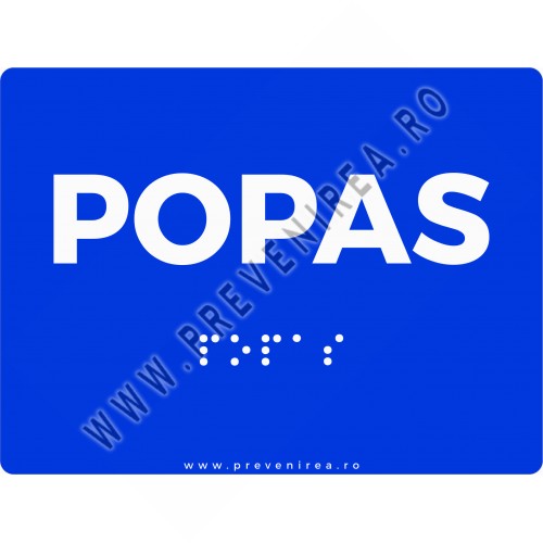 Placuta braille POPAS pentru nevazatori