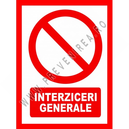 Placute pentru interziceri generale