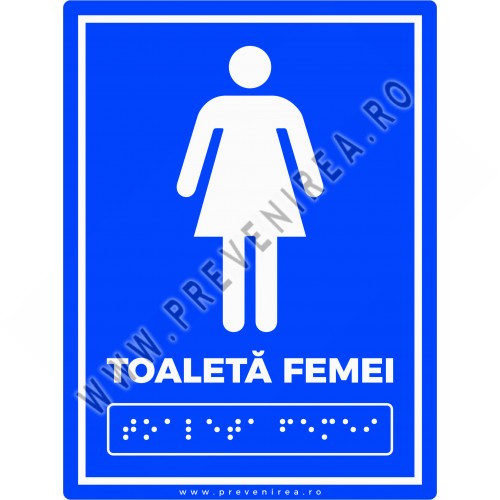 Placuta pentru nevazatori toaleta femei scris in braille Placuta pentru nevazatori toaleta femei scris in braille